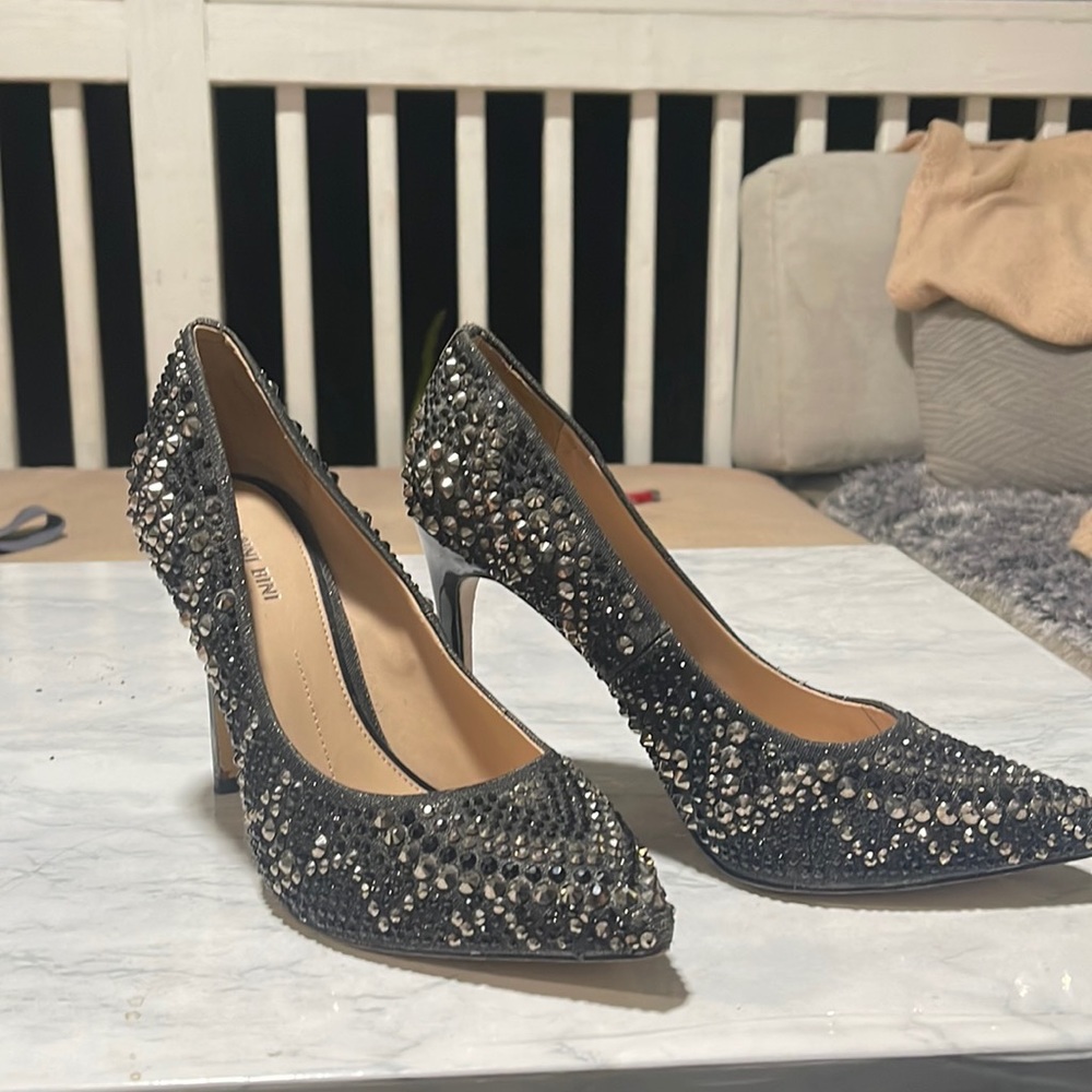 Black studded heels